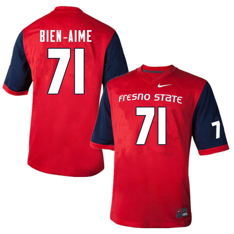 Men #71 Marc-David Bien-Aime Fresno State Bulldogs College Football Jerseys Sale-Red - Click Image to Close